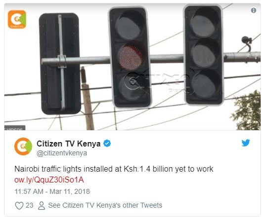 Citizen tv kenya citizentvkenya nairobi traffic lights installed at ksh. 4 billi