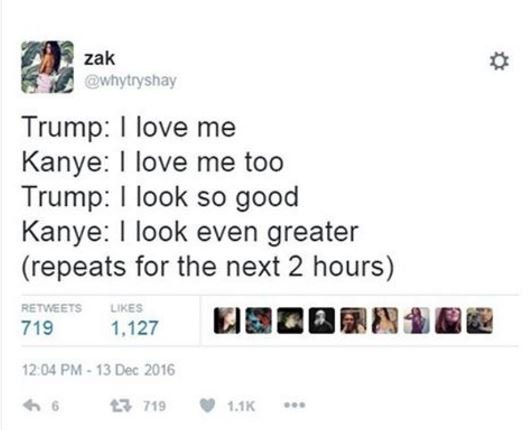 Zak whytryshay trump love me kanye love me too trump look so good kanye look eve