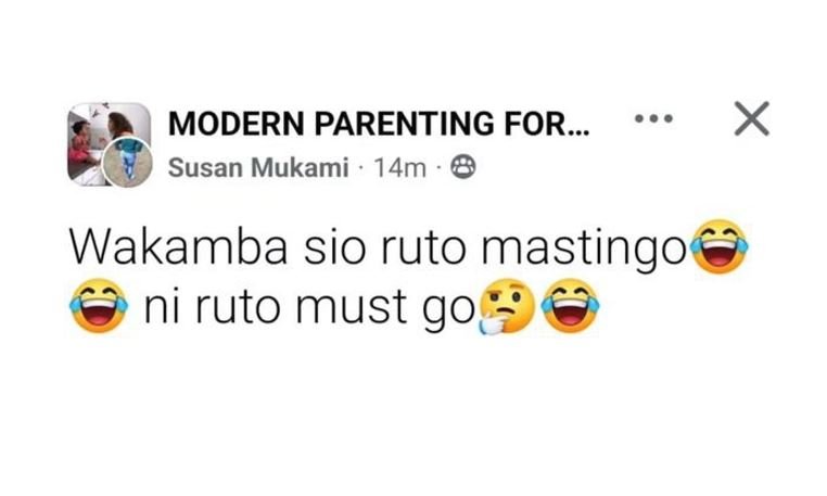 Modern parenting for_ susan mukami 14m x wakamba sio ruto mastingo ni ruto must