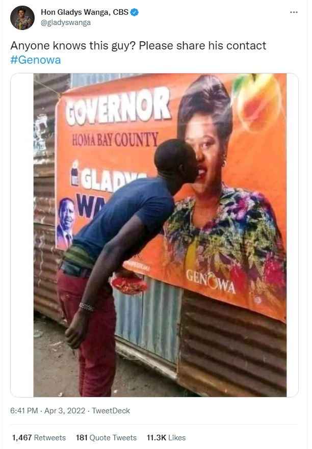 Hon gladys wanga, cbs gladyswanga anyone knows this guy? please share his contac