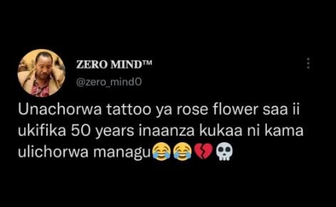 Zero mindtm zero_mindo unachorwa tattoo ya rose flower saa ii ukifika 50 years i