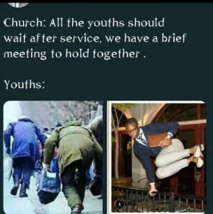 Church all the youths should wait after service we have a brief meeting to hold