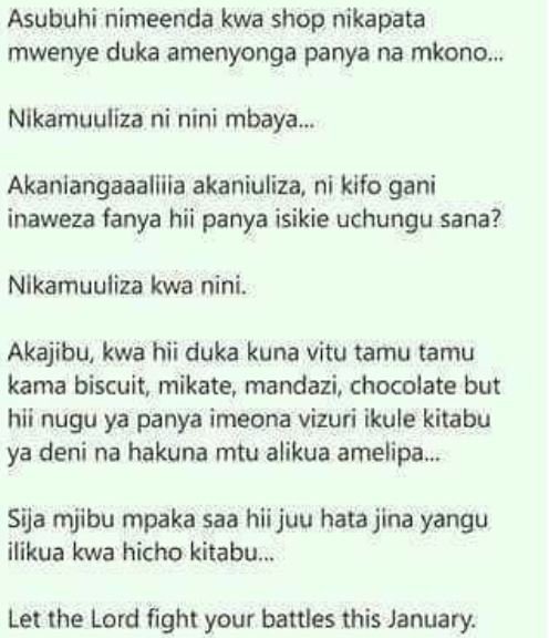Asubuhi nimeenda kwa shop nikapata mwenye duka amenyonga panya na mkono nlkamuul