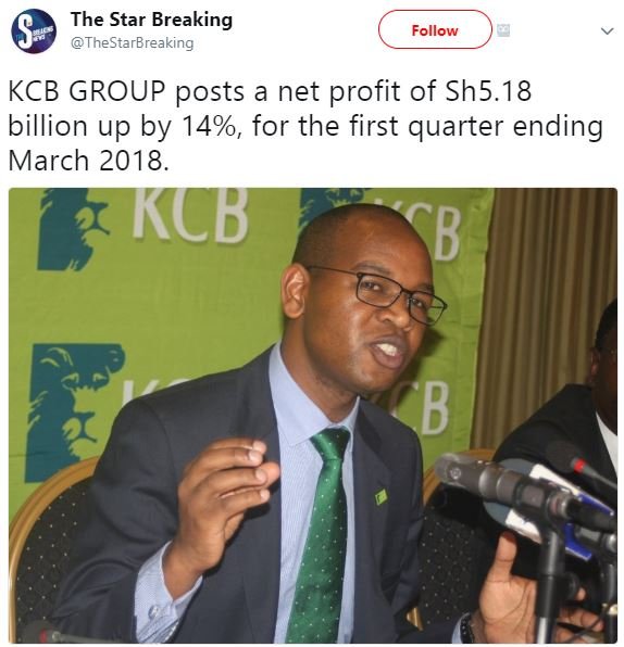 The star breaking thestarbreaking follow kcb group posts a net profit of sh5.18