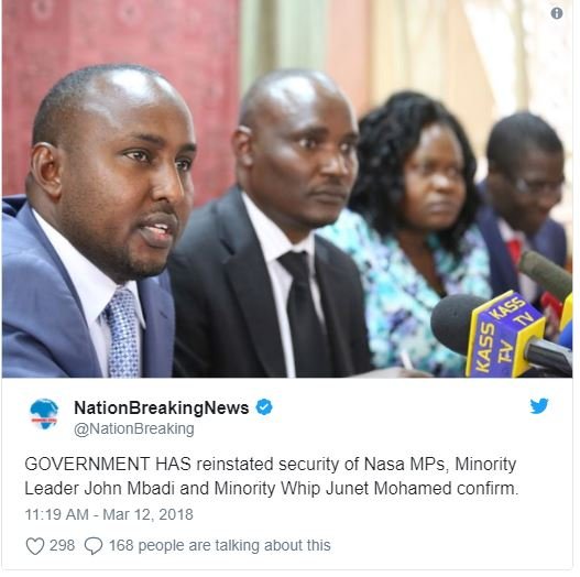2 nationbreakingnews nationbreaking government has reinstated security of nasa m