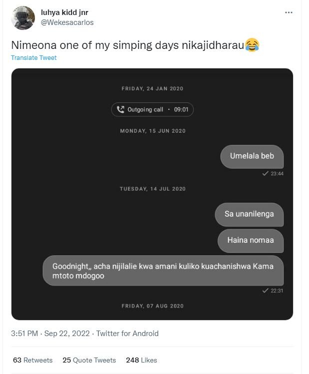 Luhya kidd jnr wekesacarlos nimeona one of my simping days nikajidharau translat