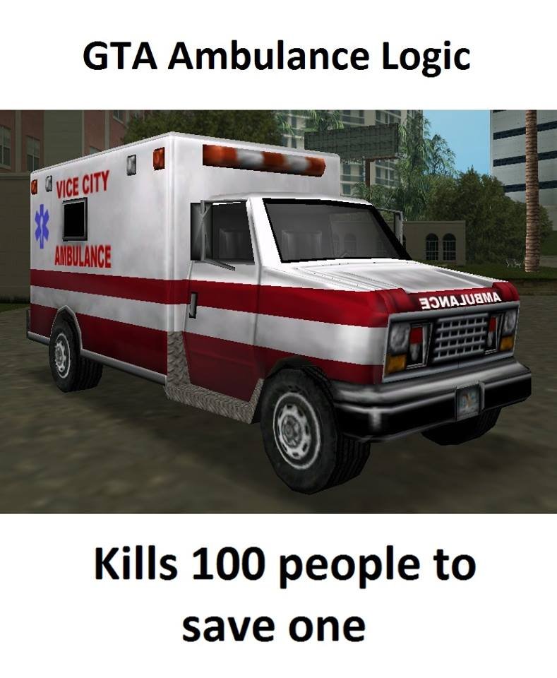 Gta ambulance logic ivice icity abulanse bsmajubma kills 100 people to save one