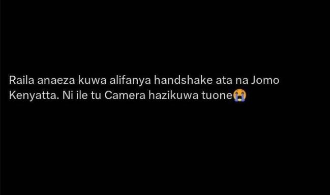 Raila anaeza kuwa alifanya handshake ata na jomo kenyatta_ ni ile tu camera hazi