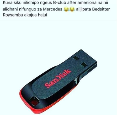 Kuna siku nilichipo ngeus bclub after ameniona na hii alidhani nifunguo za merce