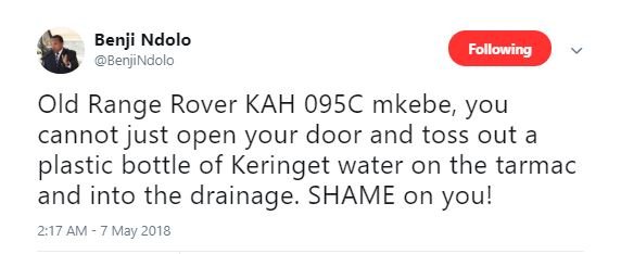 Benji ndolo benjindolo following old range rover kah 095c mkebe you cannot just