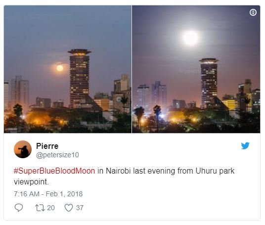 Pierre petersize10 superbluebloodmoon in nairobi last evening from uhuru park vi