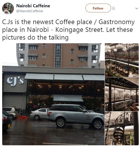 Nairobi caffeine nairobicaffeine follow cjs is the newest coffee place gastronom