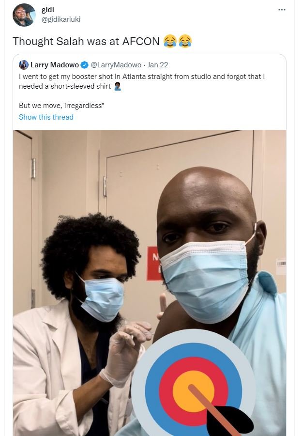 gidi gidikariuki Thought Salah was at AFCON Larry Madowo LarryMadowo Jan 22 went