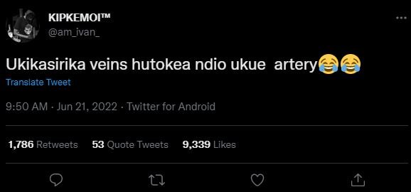 Kipkemoit am_ivan_ ukikasirika veins hutokea ndio ukue arteryi translate tweer 9