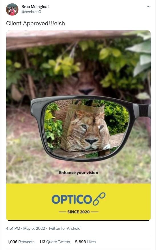 Bree mo'ngina! beebreeo client approved!!eish enhance your vislon optico since 4