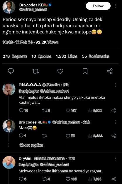 Bro_codes ke adianrudlas follow period sex nayo huslap videadly. unaingiza deki