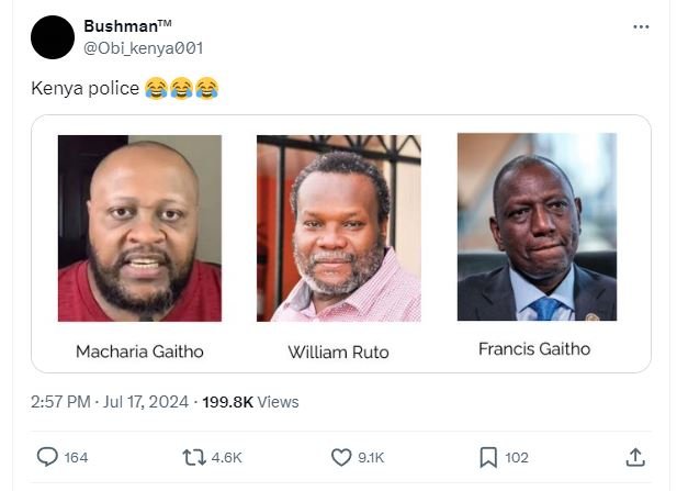 Bushman obi_kenya001 kenya police g2 macharia gaitho william ruto francis gaitho