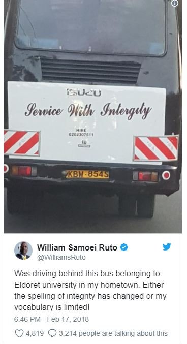 Euzu sewice ovith intenguy keme8545 william samoei ruto williamsruto was driving