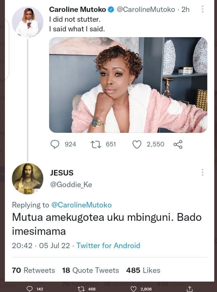 Caroline mutoko idid not stutter . said what said. carolinemutoko 2h 924 22 651