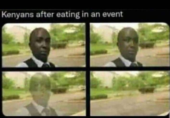 Kenyans after eating in an event