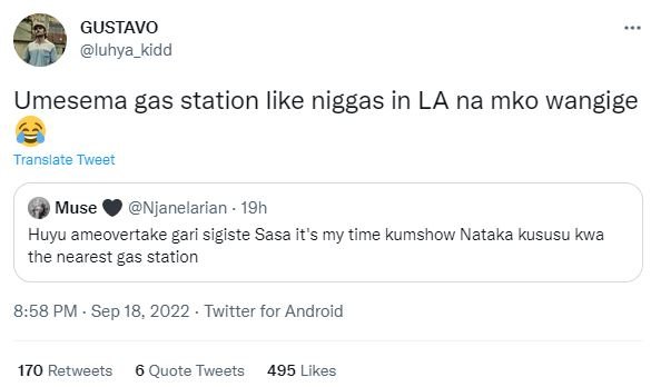 Gustavo luhya_kidd umesema gas station like niggas in la na mko wangige translar