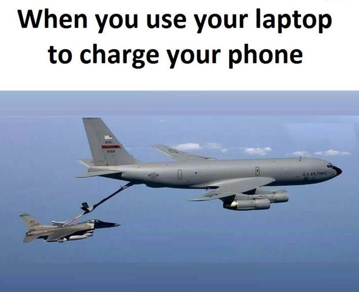 When you use your laptop to charge your phone