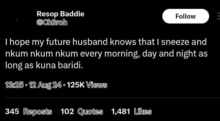 Resop baddie chbroh follow hope my future husband knows that sneeze and nkum nku