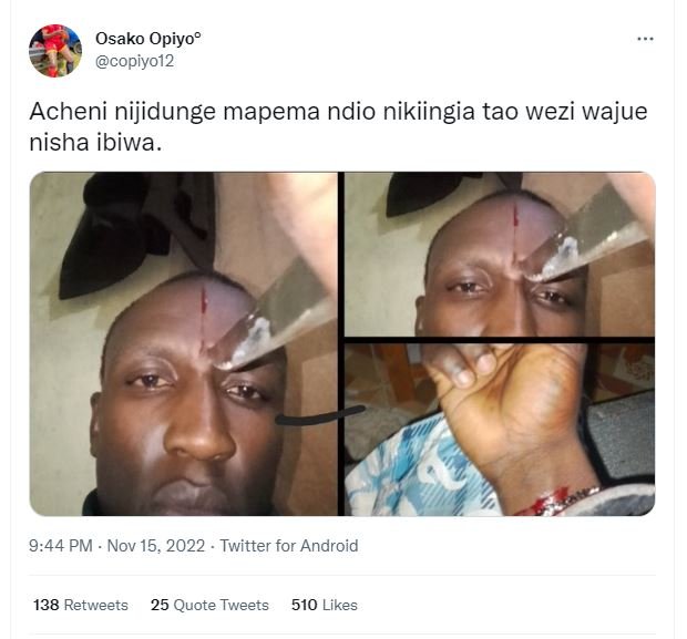 Osako opiyo copiyo12 acheni nijidunge mapema ndio nikiingia tao wezi wajue nisha