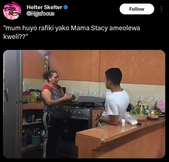 Helter skelter ngaiocus follow mum huyo rafiki yako mama stacy ameolewa kweli??