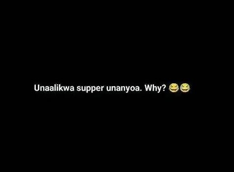 Unaalikwa supper unanyoa. why? 86
