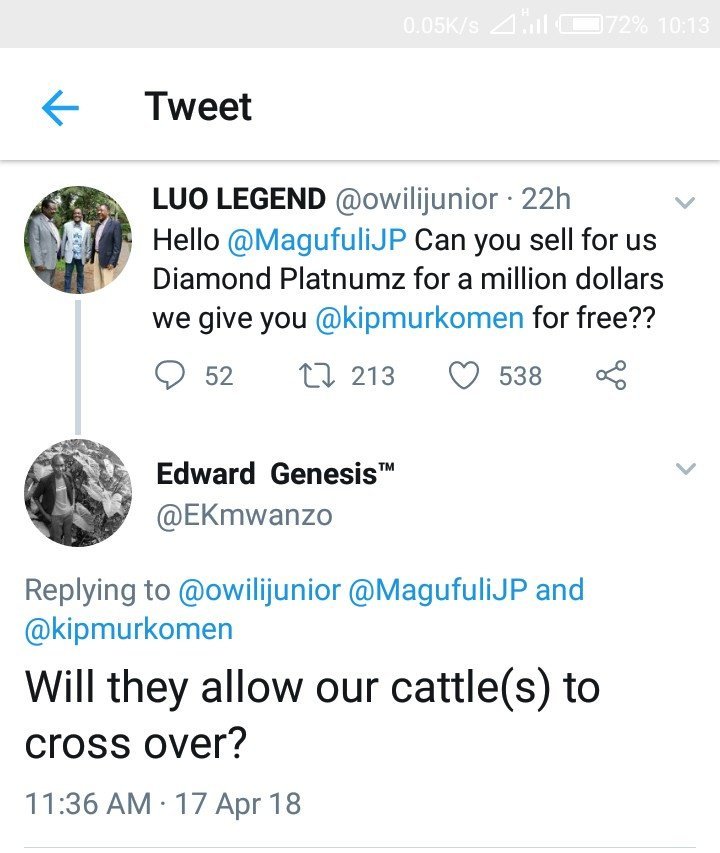 0 osiis ' tweet luo legend owilijunior 22h hello magufulijp can you sell for us