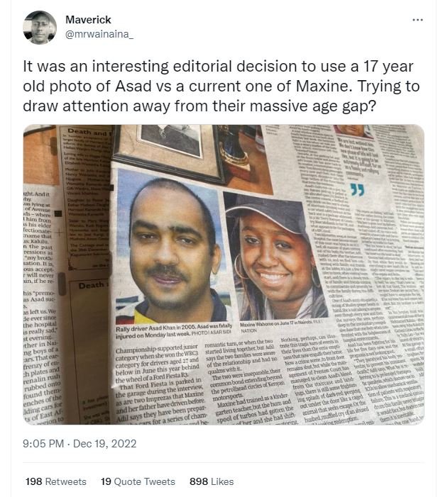 Maverick mrwainaina it was an interesting editorial decision to use a 17 year ol