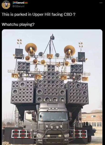 Saruni gsaruni this is parked in upper hill facing cbd ? whatchu playing?