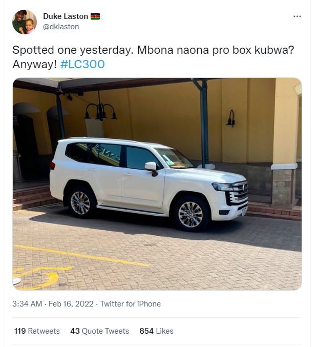 Duke Laston dklaston Spotted one yesterday. Mbona naona pro box kubwa? Anyway! L