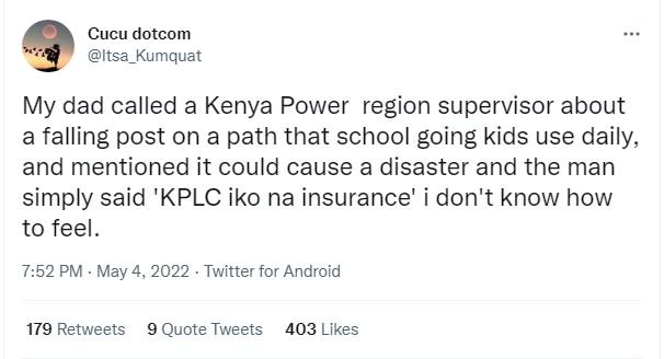 Cucu dotcom itsa_kumquat my dad called a kenya power region supervisor about fal