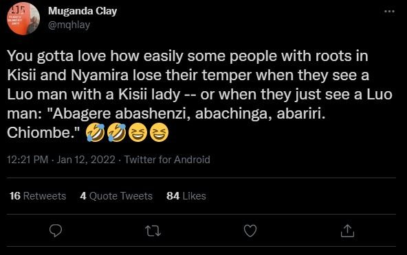 Muganda Clay mqhlay You gotta love how easily some people with roots in Kisii an