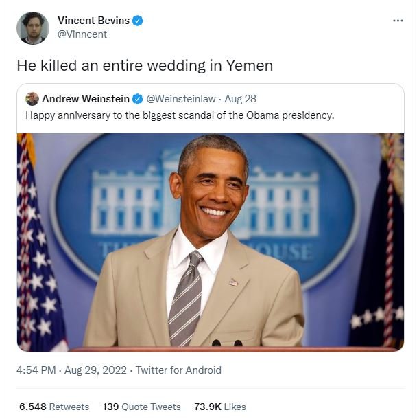 Vincent bevins vinncent he killed an entire wedding in yemen andrew weinstein we
