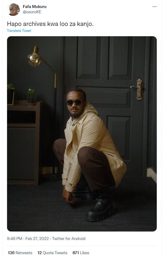 Fafa mukuru osoroke hapo archives kwa loo za kanjo. translate tweet 9,48 pm feb