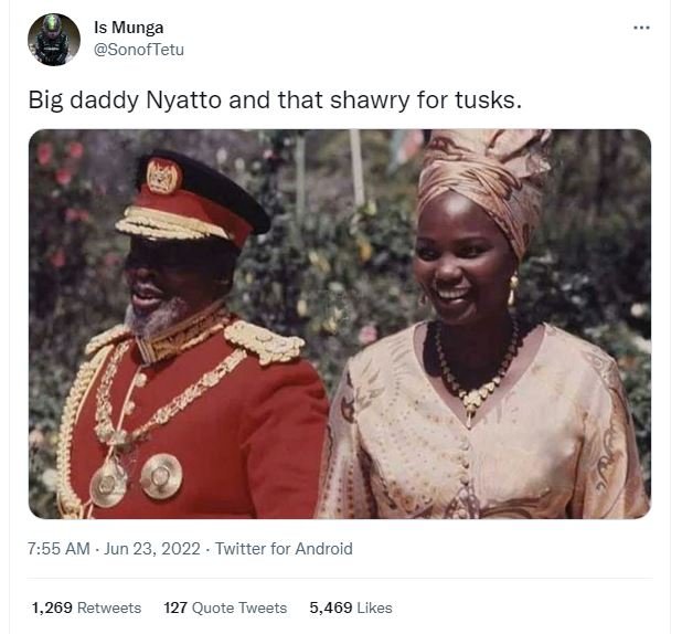 Is munga sonoftetu big daddy nyatto and that shawry for tusks 7.55 am jun 23, tw