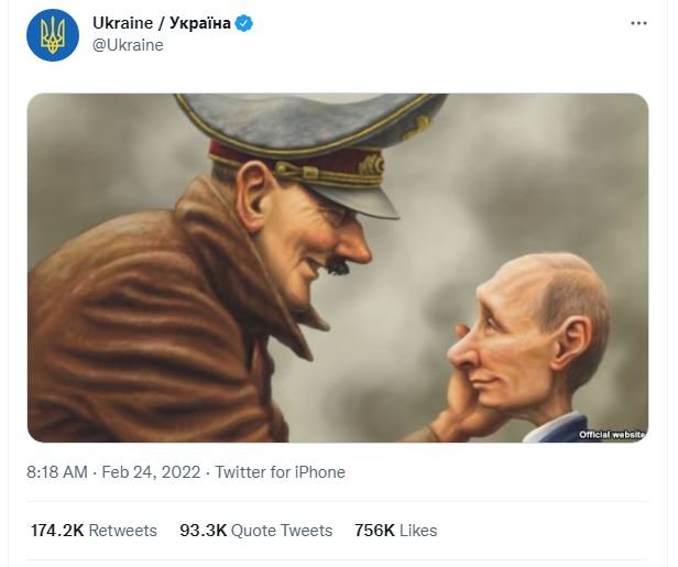 Ukraine Yxpaiha Ukraine B onclhigees 818 AM Feb 24, Twitter for iPhone 174.2K Re