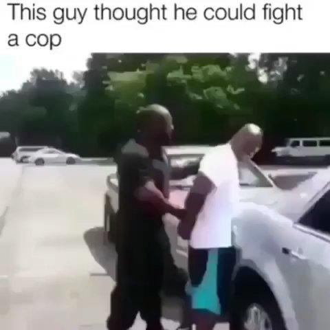 This guy thought he could fight a cop