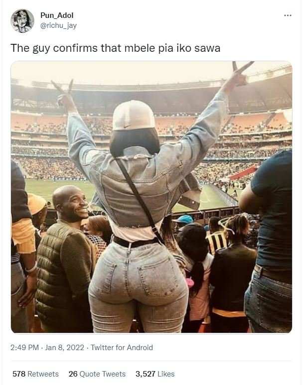 Pun_Adol richu_jay The guy confirms that mbele pia iko sawa 249 PM Jan 8, Twitte