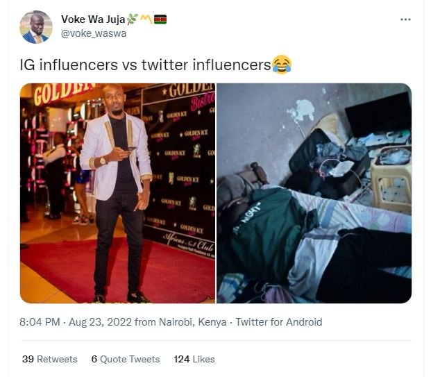 Voke wa juja voke_waswa ig influencers vs twitter influencers goue uuuv ua guaat