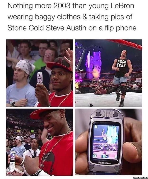 Nothing more than young lebron wearing baggy clothes taking pics of stone cold s