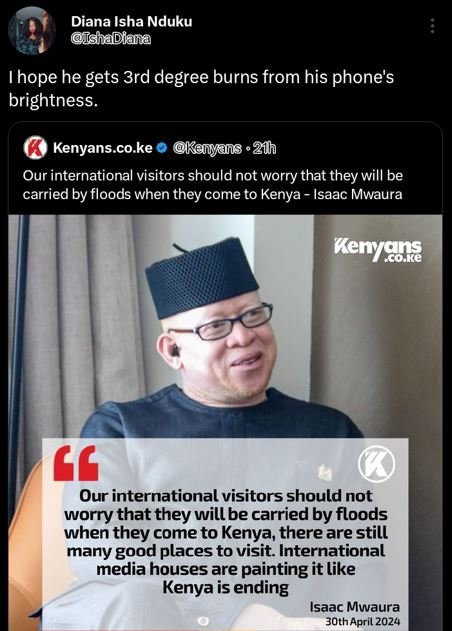 Diana isha nduku ishuadlana hope he gets 3rd degree burns from his phone's brigh