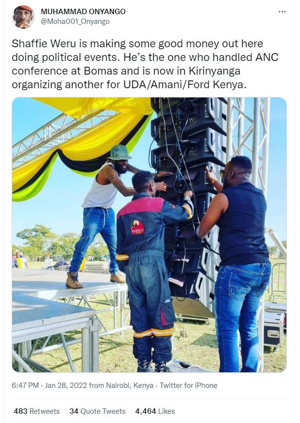 MUHAMMAD ONYANGO MohaOO1_Onyango Shaffie Weru is making some good money out here