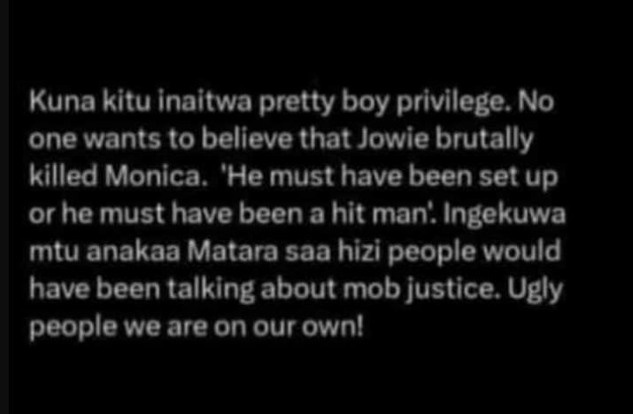 Kuna kitu inaitwa pretty boy privilege no one wants to believe that jowie brutal