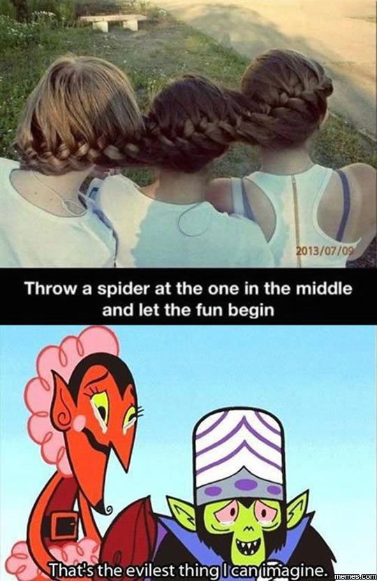 0709 throw a spider at the one in the middle and let the fun begin thats the evi