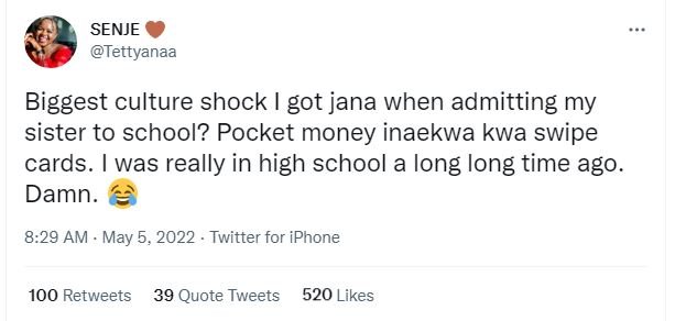 Senje tettyanaa biggest culture shock got jana when admitting my sister to schoo