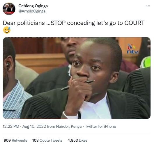 Ochieng oginga arnoldoginga dear politicians stop conceding let's g0 to court nt